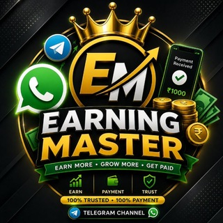 Telegram profile photo for ᴇᴀʀɴɪɴɢ ᴍᴀꜱᴛᴇʀ ✘ 💯