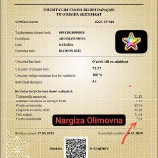 Telegram profile photo for Natija va fikrlar || Nargiza OLIMOVNA