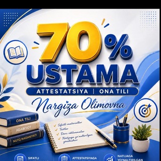 Telegram profile photo for ATTESTATSIYA ( Ona tili ) |NARGIZA OLIMOVNA