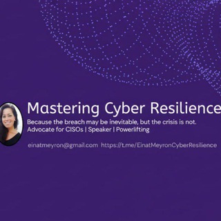 Telegram profile photo for Cyber Resilience - Einat Meyron
