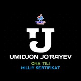 Telegram profile photo for Milliy sertifikat(Umidjon Jurayev Time 180°)