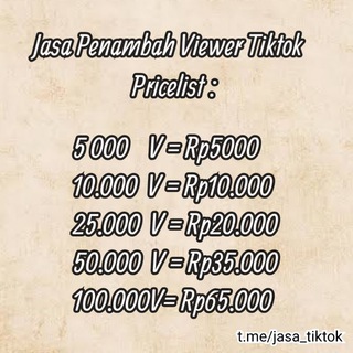 Telegram profile photo for Jasa FYP TIKTOK LIKE VIEWERS COMENT SHARE FOLLOWERS