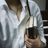 Telegram profile photo for feel comfy & .. writing a poem, faint near gloomy lights. ᡣ𐭩