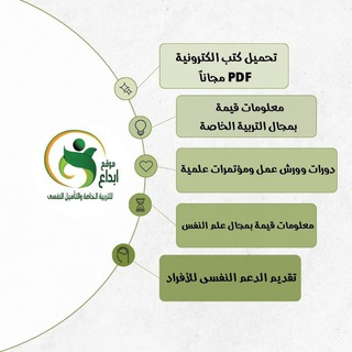 Telegram profile photo for موقع ابداع للتربية الخاصة والتأهيل النفسى 💚