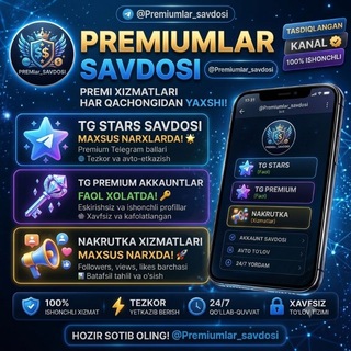 Telegram profile photo for Premium olib berish