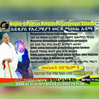 Telegram profile photo for ሴዴቂያስ አረጋዊያን መርጃ