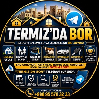 Telegram group profile photo for TERMIZ'DA BOR E'LONLAR "