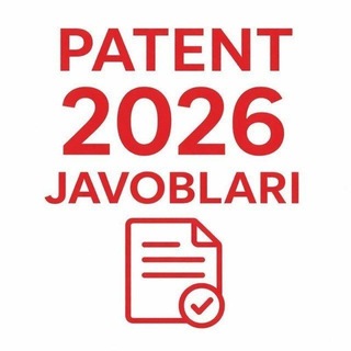 Telegram profile photo for Patent Test Javoblari