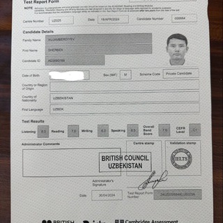 Telegram profile photo for Sherbek's blog| IELTS 7.0