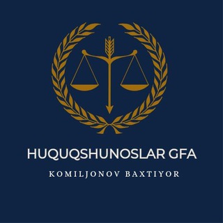 Telegram profile photo for HUQUQSHUNOSLAR_GFA I Komiljonov Baxtiyor