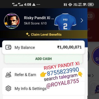 Telegram profile photo for FANTASY CRICKET TEAM👍