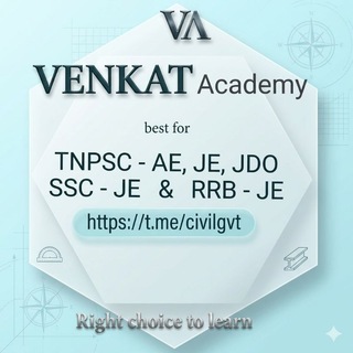Telegram profile photo for VENKAT ACADEMY TNPSC AE / GS civil quiz♥️
