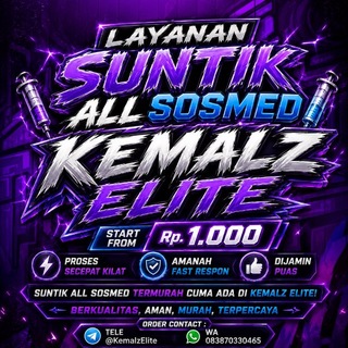 Telegram profile photo for LAYANAN SUNTIK ALL SOSMED KEMALZ ELITE