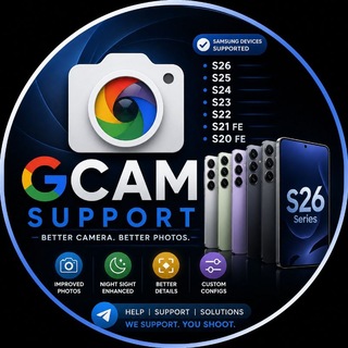 Telegram profile photo for S26/s25/s24_SD8_gen3/s23/S22/S21fe_5g_SD888/S20fe_gcam