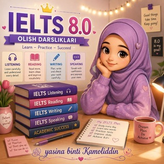 Telegram profile photo for 9 oy ichida IELTS 8.0😊