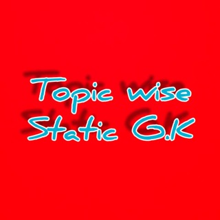 Telegram profile photo for Topic wise static gk in English