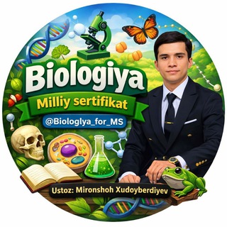 Telegram profile photo for BIOLOGIYA MILLIY SERTIFIKAT || MIRONSHOH XUDOYBERDIYEV
