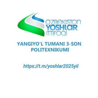 Telegram profile photo for Yangiyoʻl tuman 3-son texnikum yoshlari.