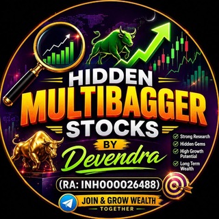 Telegram profile photo for Hidden Multibagger Stocks by Devendra (RA: INH000026488)