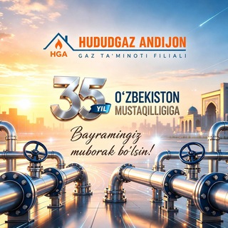 Telegram profile photo for "HUDUDGAZ ANDIJON" gaz ta'minoti filiali