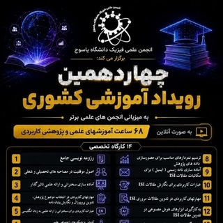 Telegram profile photo for وبینار رایگان معرفی چهاردهمین رویداد آموزشی کشوری (شهریور و مهر 1405)