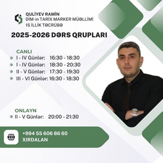 Telegram profile photo for Ramin Quliyev - Tarix Müəllimi 🇦🇿