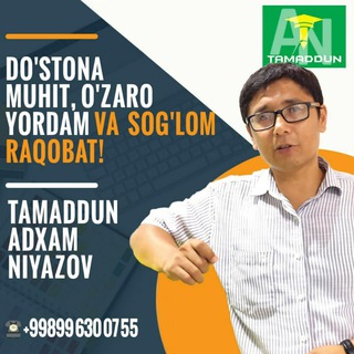 Telegram profile photo for TAMADDUN | Adham Niyazov