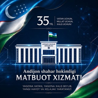 Telegram profile photo for Andijon shahar hokimligi matbuot xizmati
