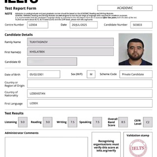 Telegram profile photo for Xislatbek | IELTS 8.5