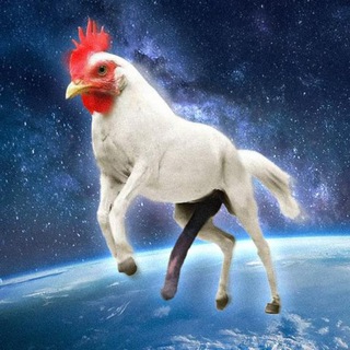 Telegram profile photo for erect chicken horse in space