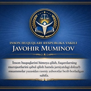 Telegram profile photo for Inson huquqlari Javohir Muminov