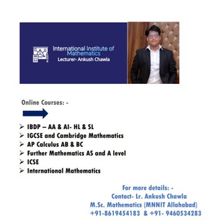 Telegram profile photo for Maths- IBDP, IGCSE, Further, AP️🔰