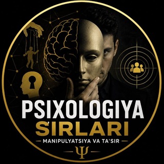 Telegram profile photo for PSIXOLOGIYA SIRLARI-MANIPULATSIYA VA TA'SIR