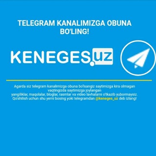 Telegram profile photo for KENEGES.UZ