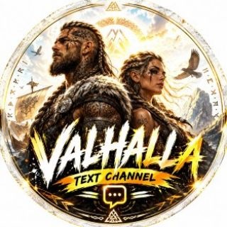 Telegram profile photo for valhalla text