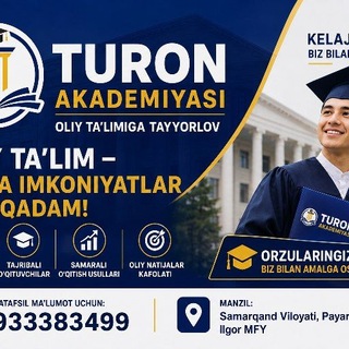 Telegram profile photo for TURON|•AKADEMIYASI