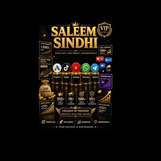 Telegram profile photo for Saleem Sindhi TikTok ads