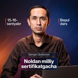 Telegram profile photo for 15-16-Sentyabr | 0 dan Milliy sertifikatgacha | Samgin Qurbonov