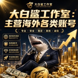 Telegram profile photo for 大白鲨工作室—全球号商