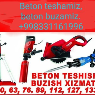 Telegram profile photo for Beton teshish xizmati namangan Almazniy BUR Perferator xizmatlari namangan