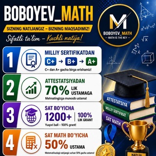 Telegram profile photo for BOBOYEV_MATH π₯