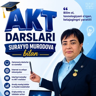 Telegram group profile photo for USTOZGA KO'MAK-SURAYYO MURODOVA