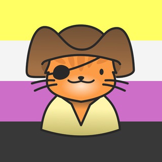 Telegram profile photo for Enby pirate's depressed and horny memes and unrelated mischievous stuff