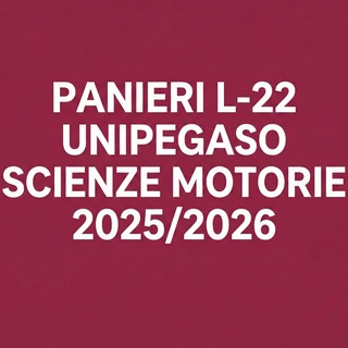Telegram profile photo for Scienze Motorie Unipegaso L-22 PANIERI, EXTRA E LISTE