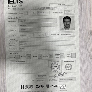 Telegram profile photo for Shaxboz | IELTS 8.5