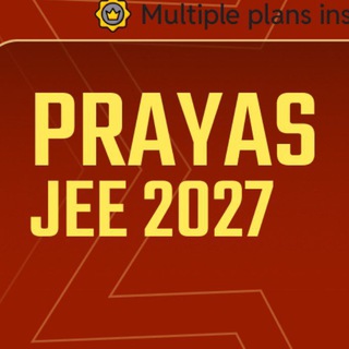 Telegram profile photo for PRAYAS Jee 1.0 2027 by pw