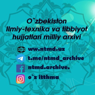 Telegram profile photo for O`zR ITTH MILLIY ARXIVI