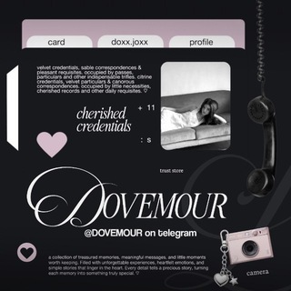 Telegram profile photo for ❦. DOVEMOUR : TON, CV NFT, TELENEEDS, JASPIN, CV.
