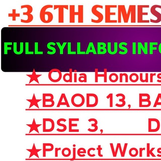 Telegram profile photo for BAOD +3 6TH SEMESTER EXAM (OSOU)