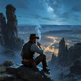 Telegram profile photo for cowboy depression simulator